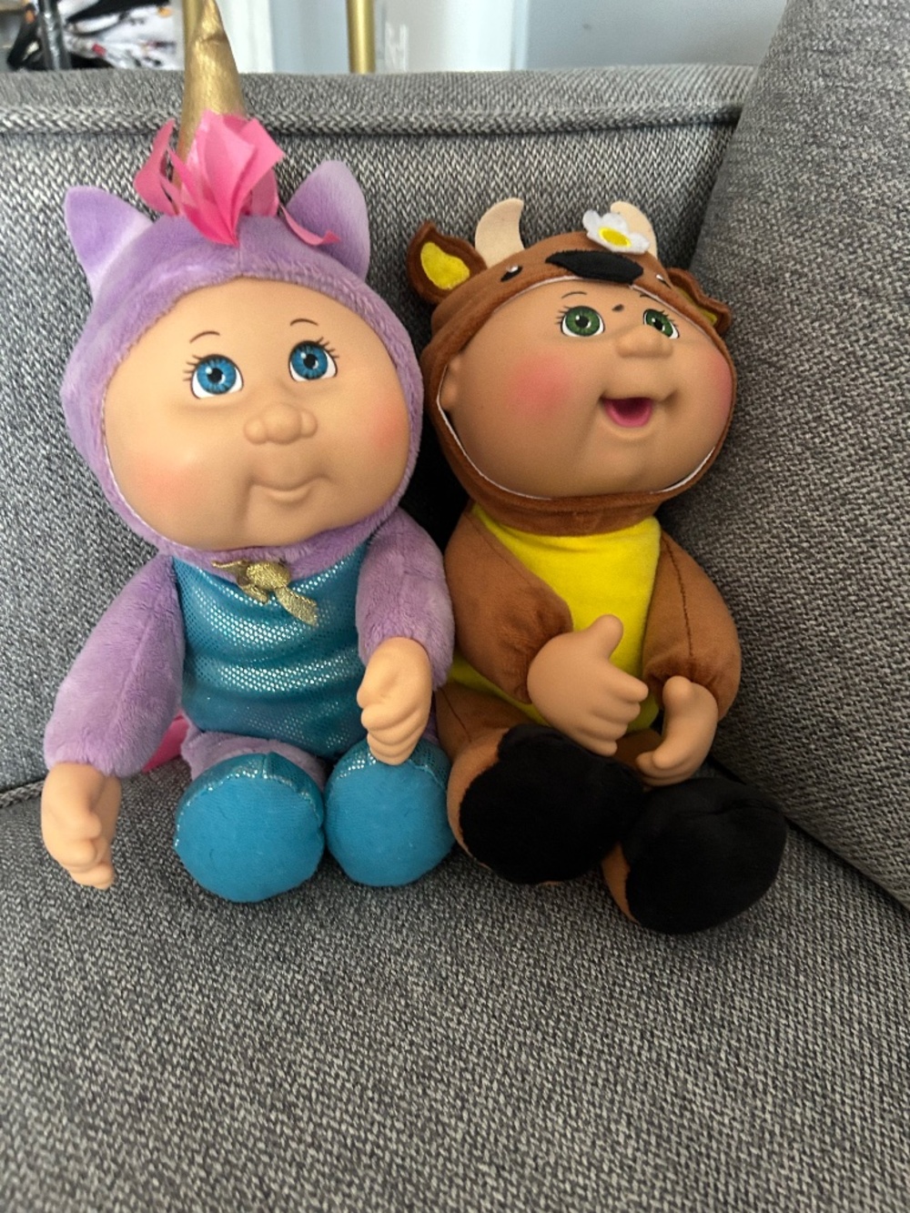 Cabbage Patch Kids Cuties Set of 2 - 9" Nila Unicorn & Briggs Bull Doll